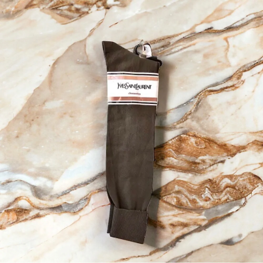 Yves Saint Laurent Vintage High Socks Brown USA Womens 9 - 11 Stretch Nylon